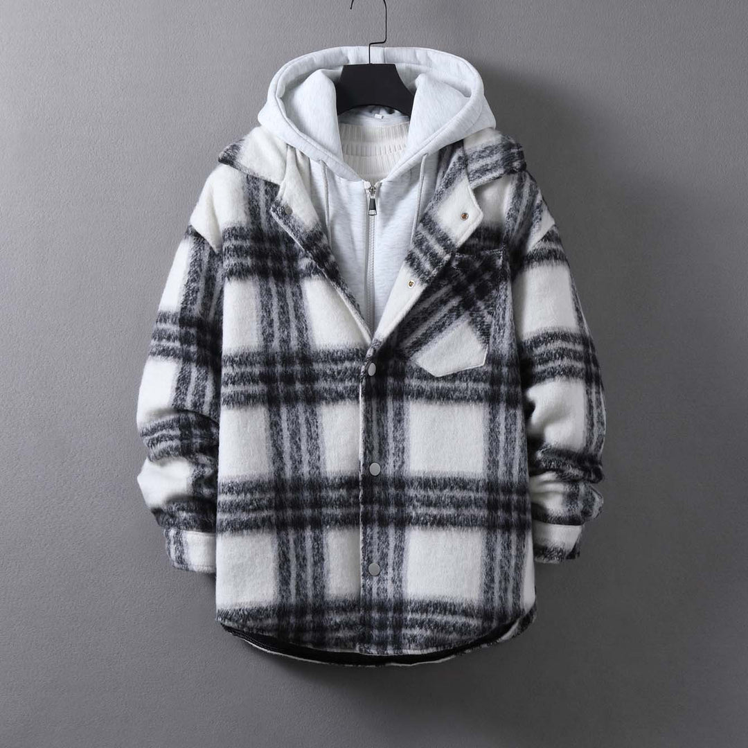 Damen lässige Karojacke mit weichem Futter und praktischen Taschen Drune