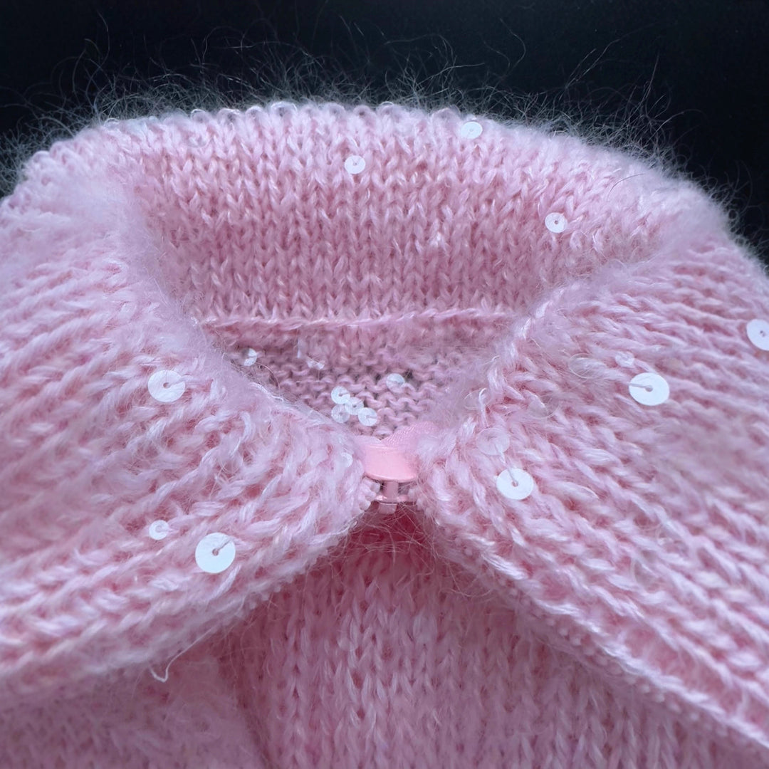Damen Modischer Strickmantel mit glitzernden Pailletten Drune