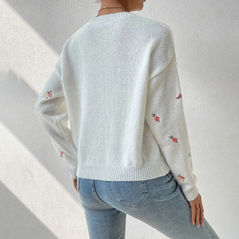 Damen Gemusterter Strickpullover Drune