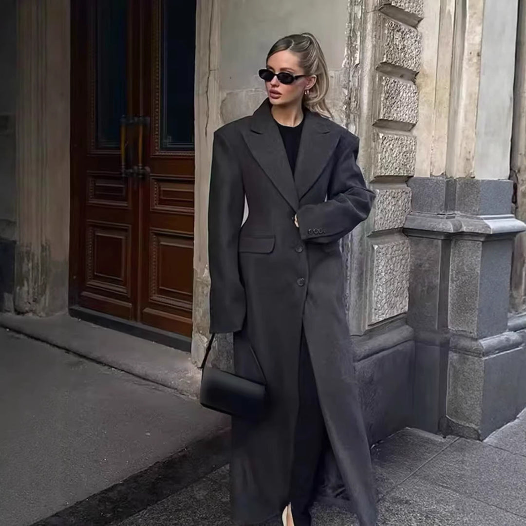 Damen Kurzer Oversize-Mantel mit üppigem Kunstfellkragen Drune