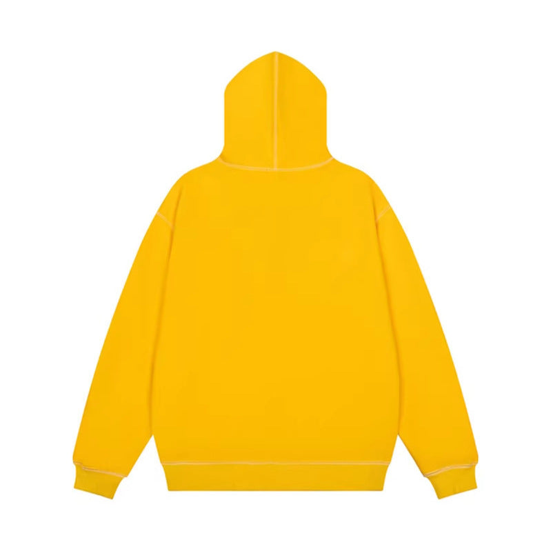 Unisex Oversize-Kapuzenjacke mit durchgehendem Reißverschluss und Ziffern-Applikationen Drune