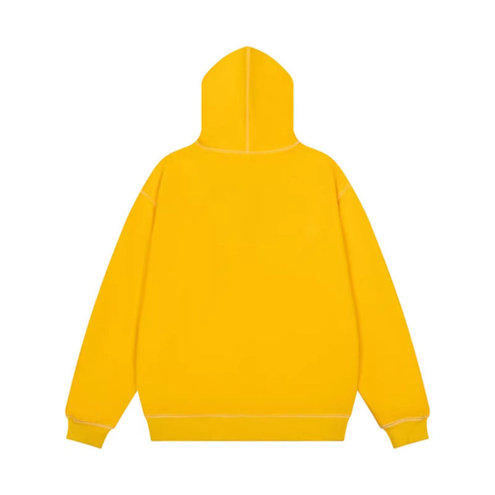 Unisex Oversize-Kapuzenjacke mit durchgehendem Reißverschluss und Ziffern-Applikationen Drune