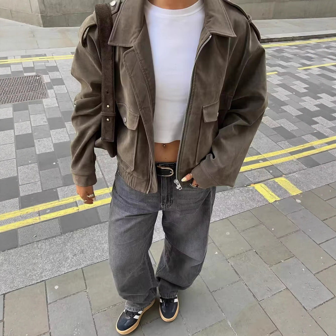 Damen Utility-Jacke mit praktischen Taschen und modernem Schnitt Drune