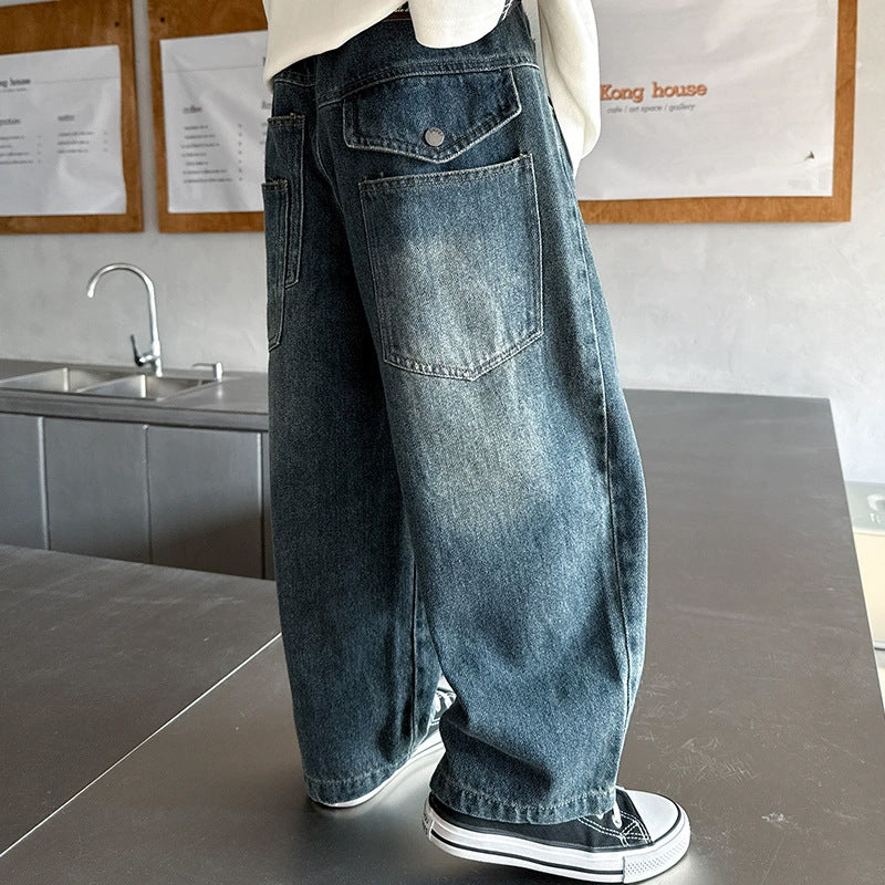 Unisex weite Denim-Hose mit einzigartigem Design Drune