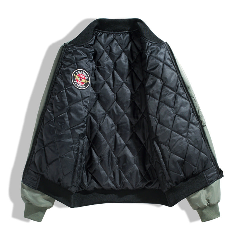 Herren Modische Bomberjacke mit hochschließendem Kragen Drune