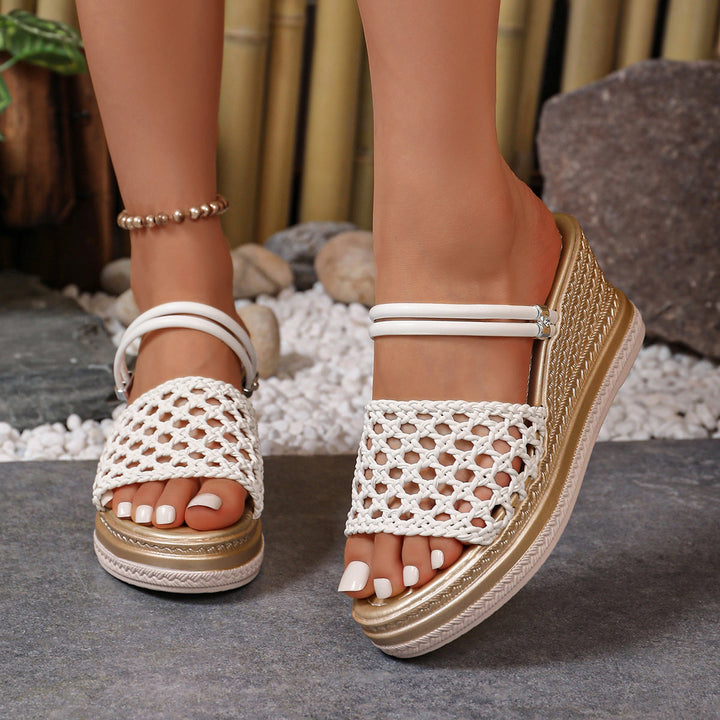 Damen modische Keil-Sandalen mit Netzdesign Drune