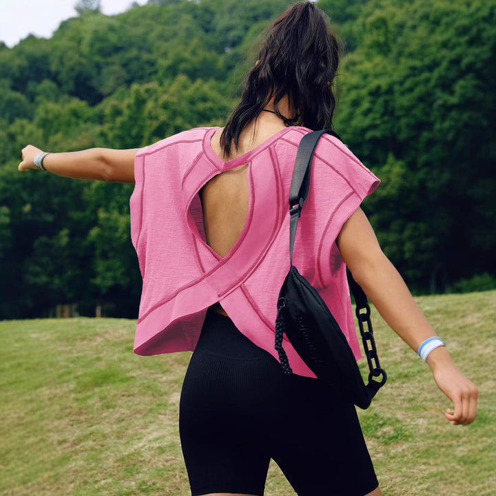 Damen Sportliches Oberteil mit überschnittenen Schultern Drune