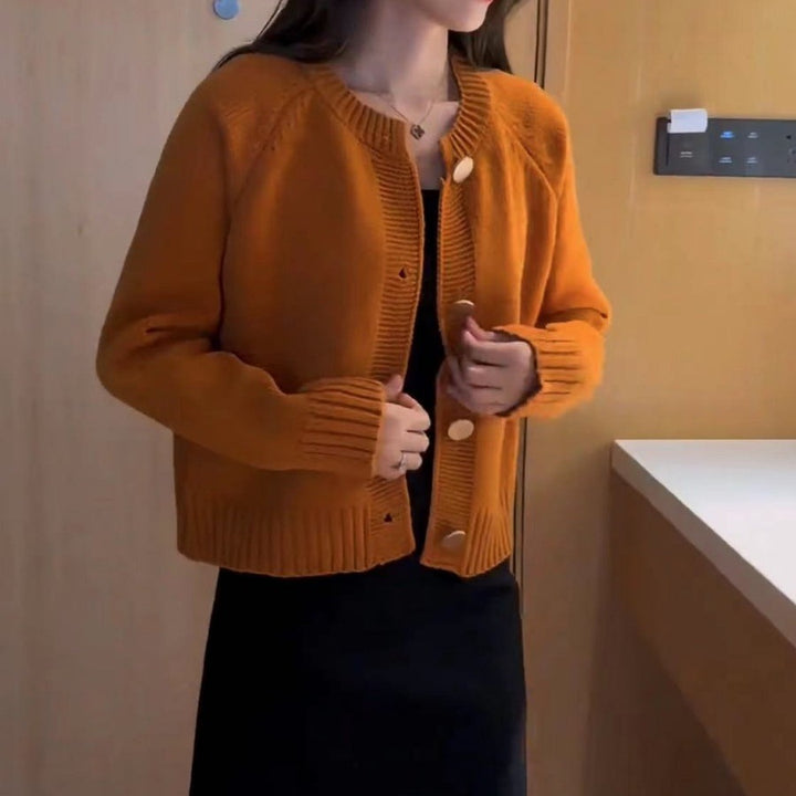 Damen Bequeme Strickjacke mit Knopfdetails Drune