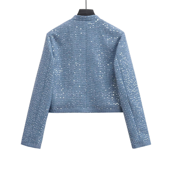Damen Kurzblazer aus Bouclé‑Tweed mit Pailletten und Pattentaschen Drune