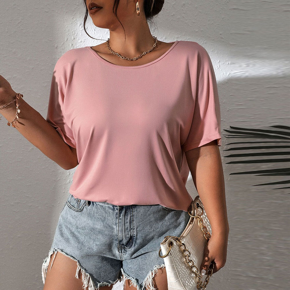 Damen lässiges Oberteil mit schickem Schulterdesign und weichem Material Drune