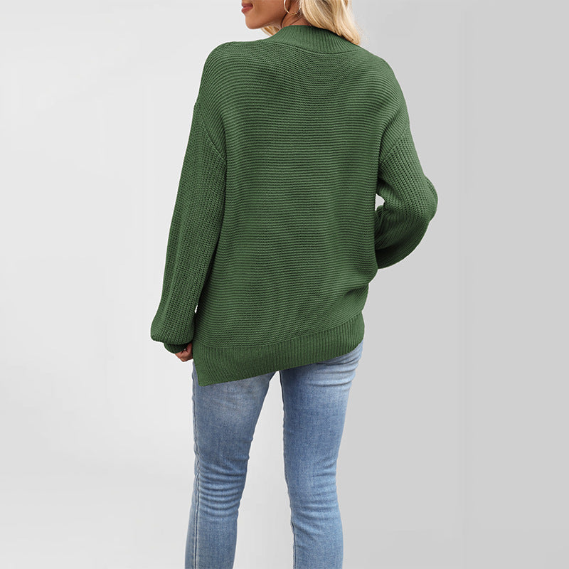 Damen Grobstrickpullover mit überschnittenen Schultern Drune
