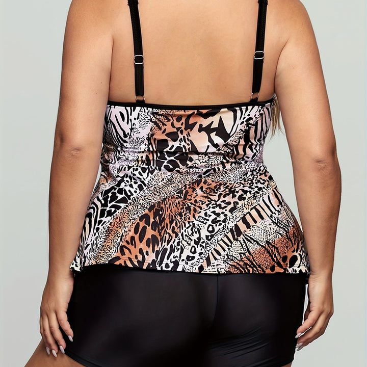 Damen Tankini mit asymmetrischem Schnitt und verspieltem Tiermuster Drune
