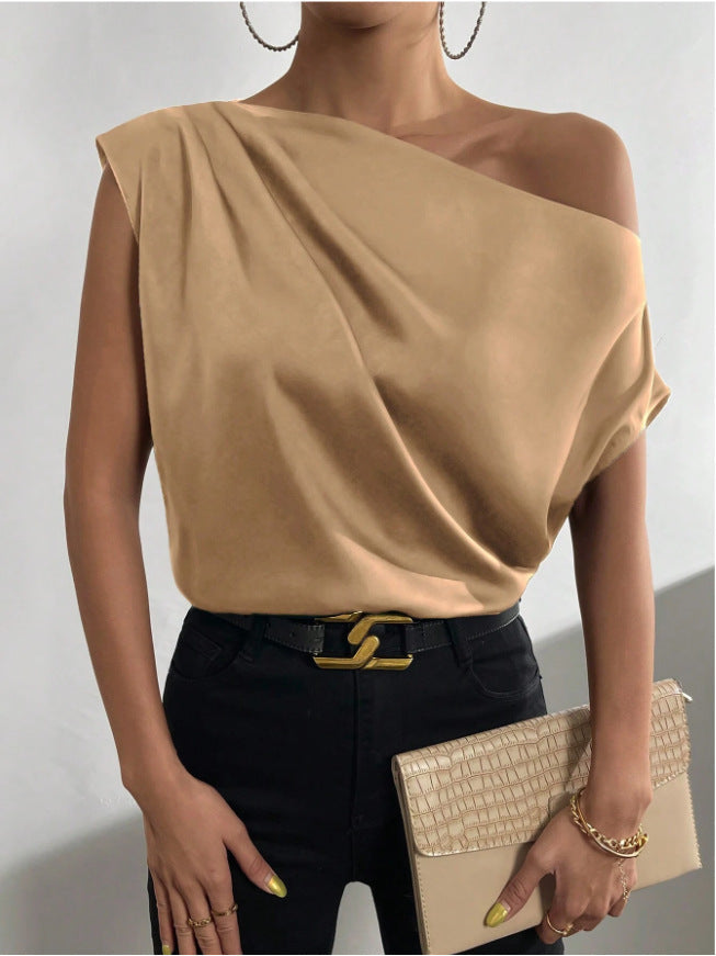 Damen Elegantes, schulterfreies Satinoberteil Drune