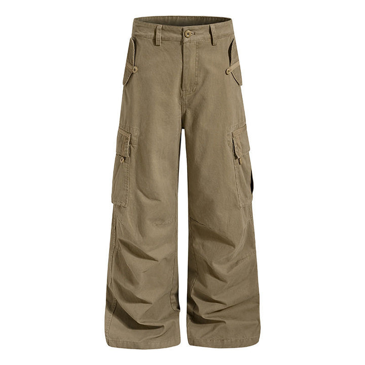 Damen Weite Cargo-Culottehose mit hoher Taille und Multi-Taschen Drune