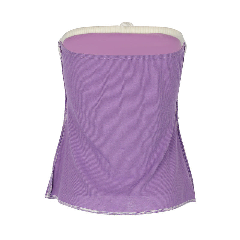 Damen Offshoulder Top mit Spitzenakzenten und Tasche Drune