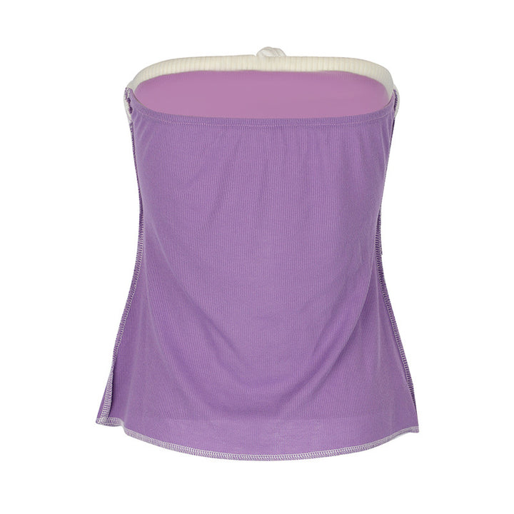 Damen Offshoulder Top mit Spitzenakzenten und Tasche Drune
