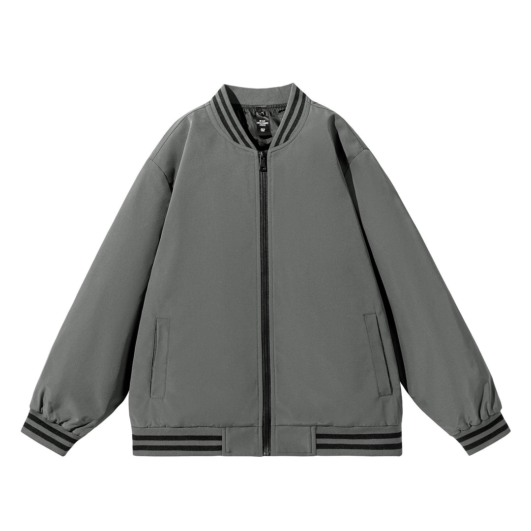 Herren Weite Oversize-Bomberjacke im Utility-Look mit gestreiften Rippbündchen und durchgehendem Reißverschluss Drune