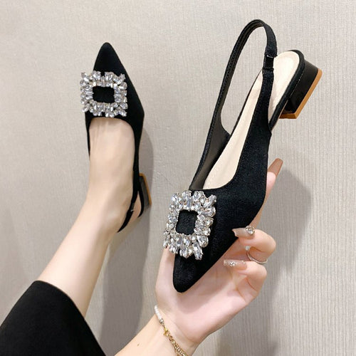 Damen Slingback-Pumps mit funkelndem Strassakzent Drune