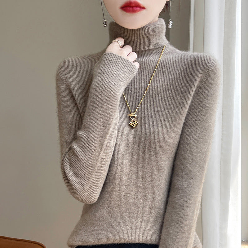 Damen Schmal geschnittener Feinstrick-Rollkragenpullover mit extrafeinem Flauschfinish Drune