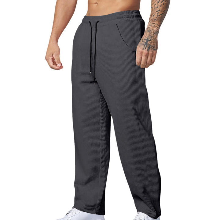 Herren lässige und atmungsaktive Freizeithose mit elastischem Bund Drune