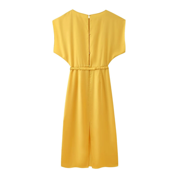 Damen lässiges Wickelkleid mit Gürtelakzenten Drune