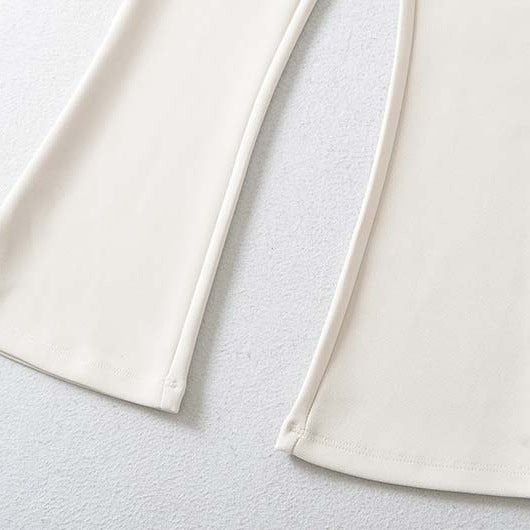 Damen Hochtaillierte Stretch-Schlaghose mit weitem ausgestelltem Saum Drune