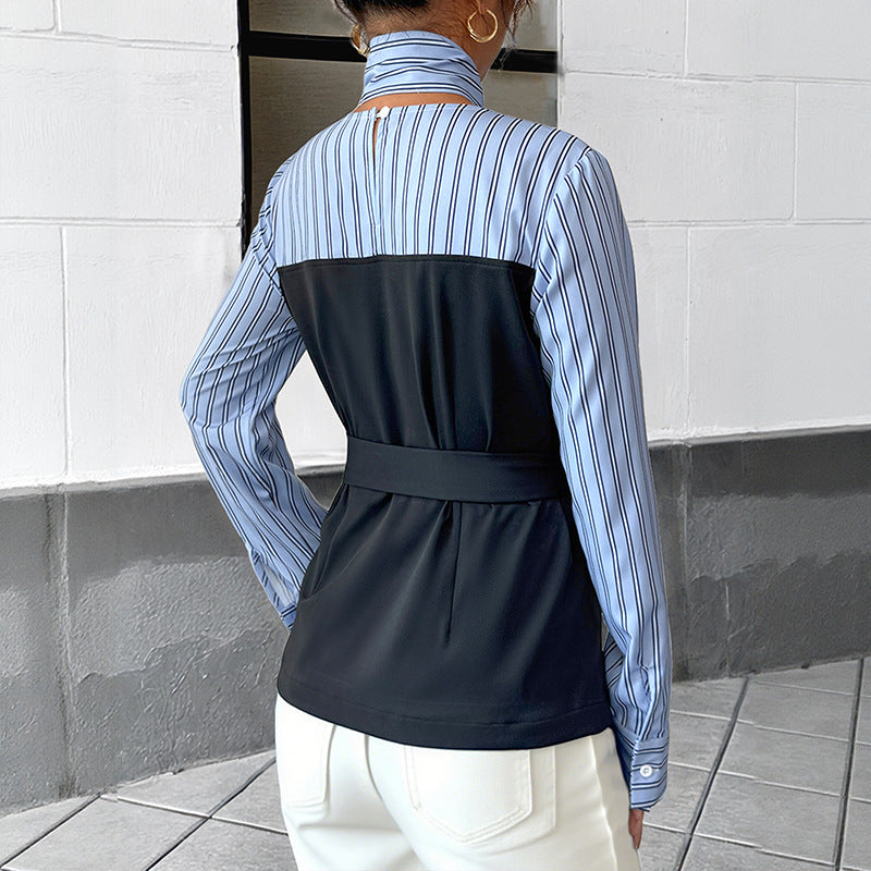 Damen Modische Bluse mit Schleifendetails Drune