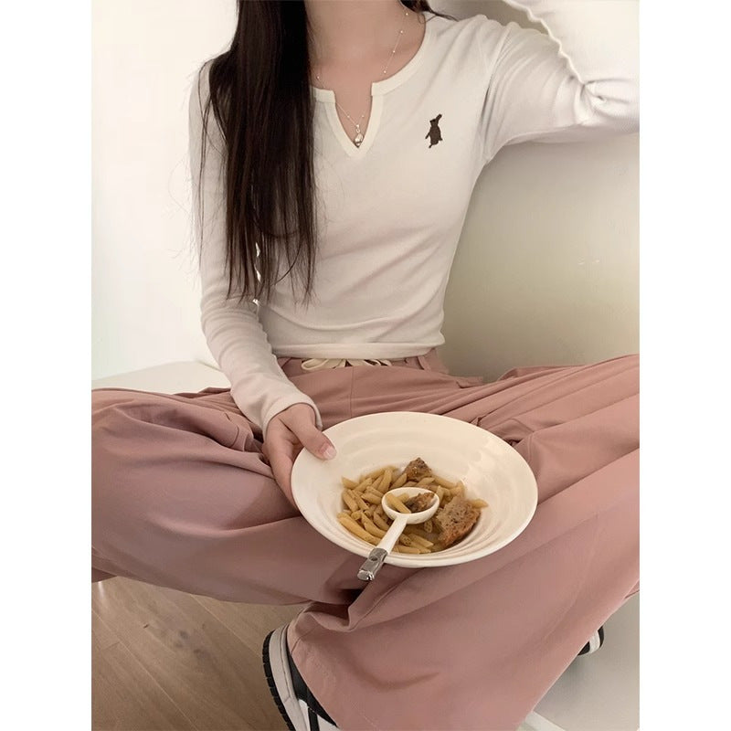 Damen lässiges cropped Langarmshirt Drune