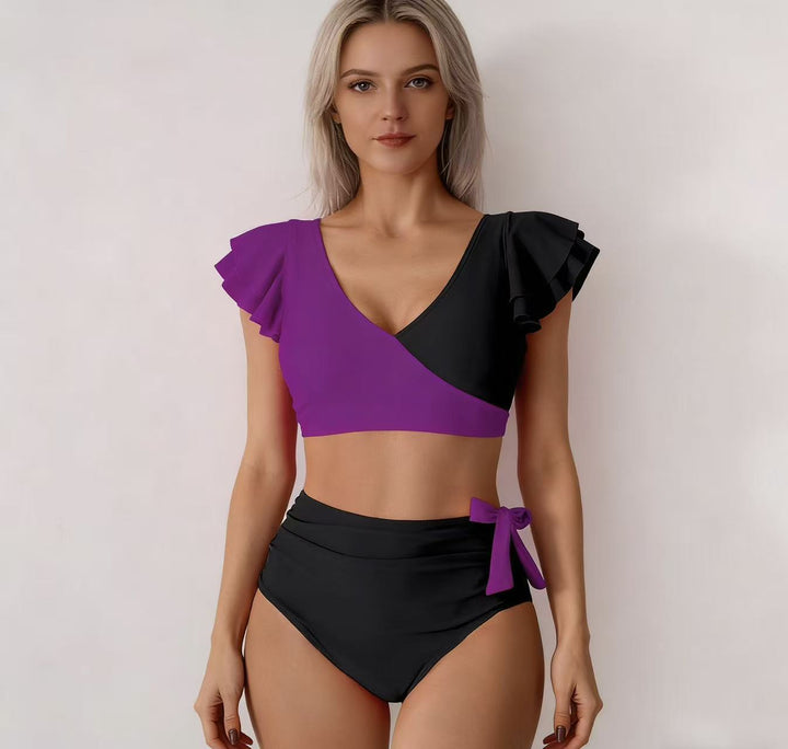 Damen Hochtailliertes Bikini-Set mit Rüschendetails Drune