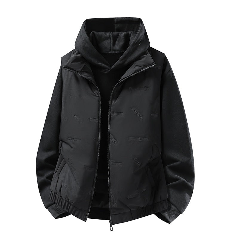 Herren Steppweste im urbanen Layering-Look mit Reißverschluss, elastischem Saum & Eingrifftaschen Drune