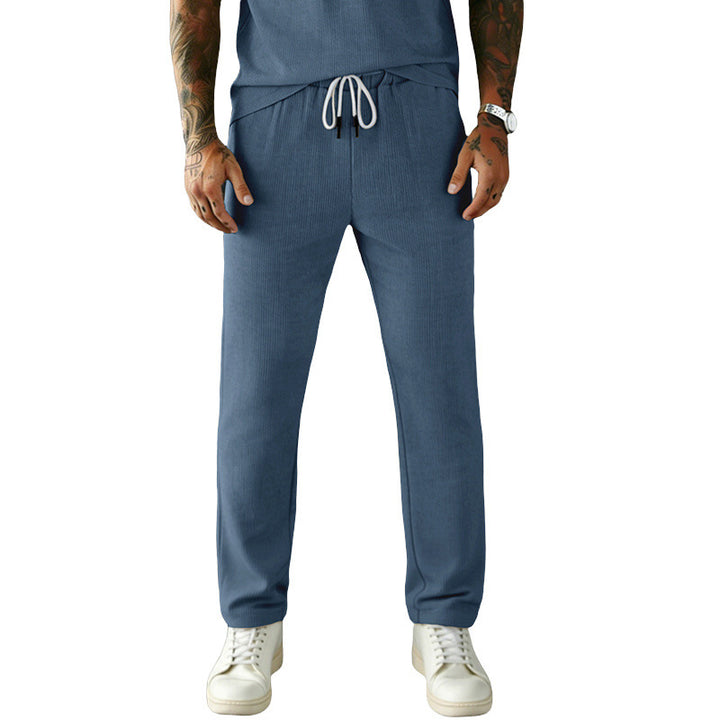 Herren Slim-Fit Jogginghose mit Kordelzug, elastischem Bund und seitlichen Eingrifftaschen Drune