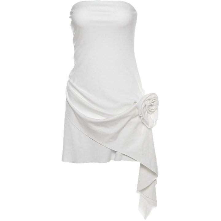 Damen figurbetontes Wickelkleid mit Blumenakzent Drune