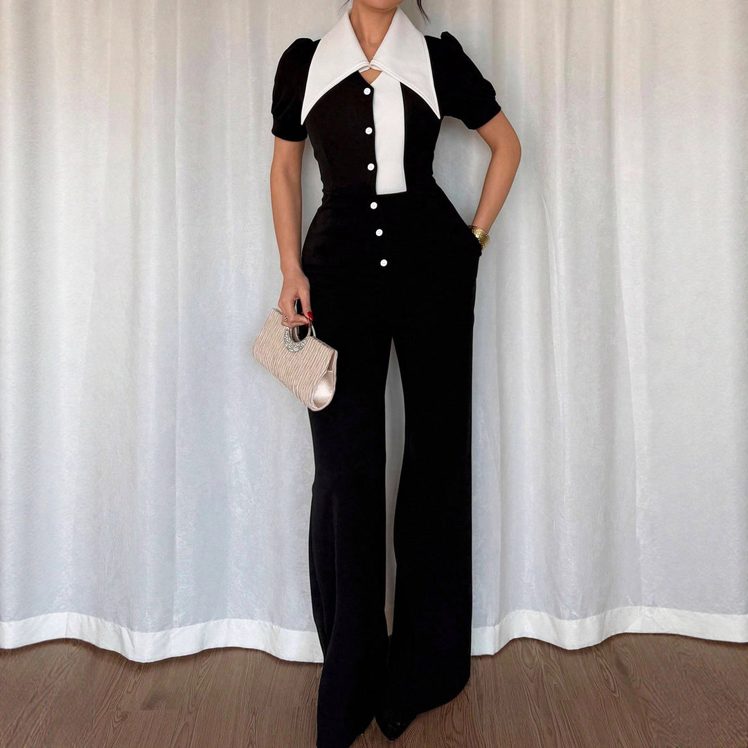 Damen Jumpsuit mit eleganter Kragenpartie und figurbetontem Schnitt Drune