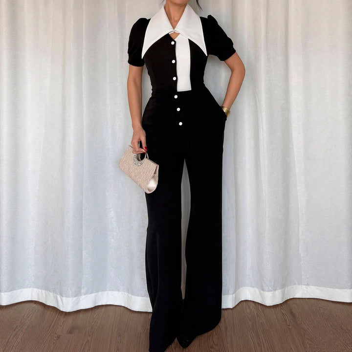 Damen Jumpsuit mit eleganter Kragenpartie und figurbetontem Schnitt Drune