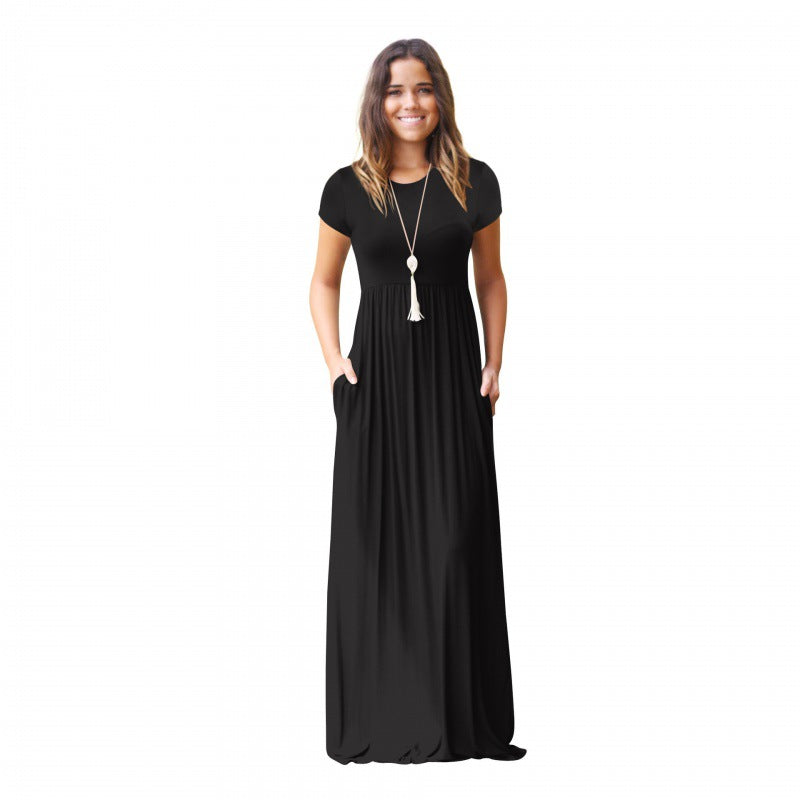 Damen Maxikleid mit praktischen Taschen und modisch fließendem Schnitt Drune