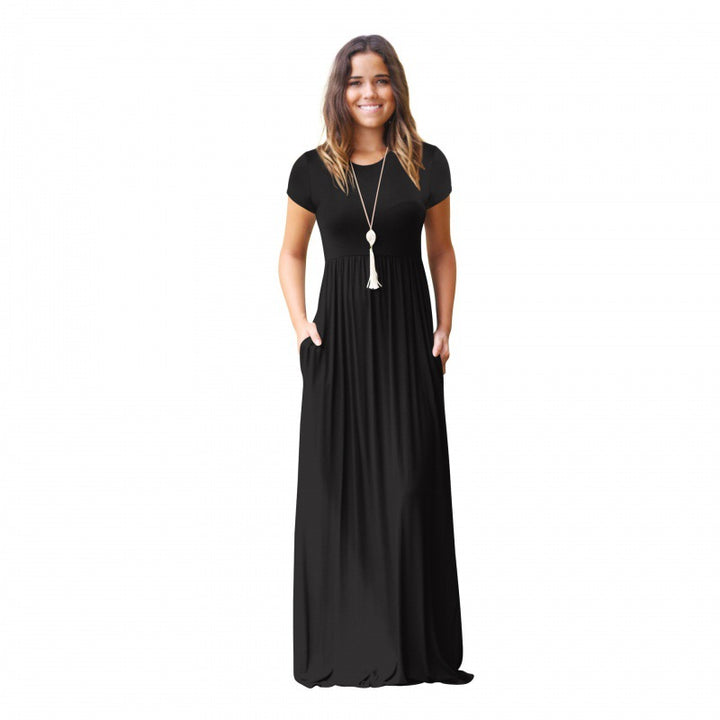 Damen Maxikleid mit praktischen Taschen und modisch fließendem Schnitt Drune