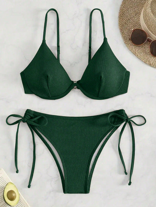 Damen Triangel-Bikini mit verstellbaren Trägern und Seitenschnürungen Drune