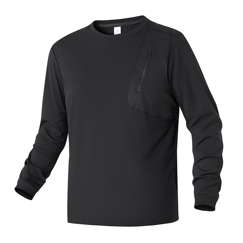 Unisex Oversize Langarm‑Sweatshirt mit Brustreißverschlusstasche und Rundhalsausschnitt Drune