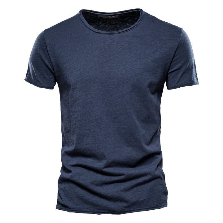 Herren nan leichtes Baumwollshirt mit Rundhalsausschnitt und schlanker Passform Drune