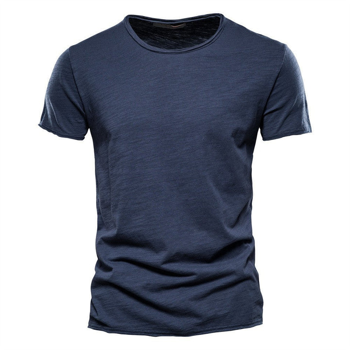 Herren nan leichtes Baumwollshirt mit Rundhalsausschnitt und schlanker Passform Drune