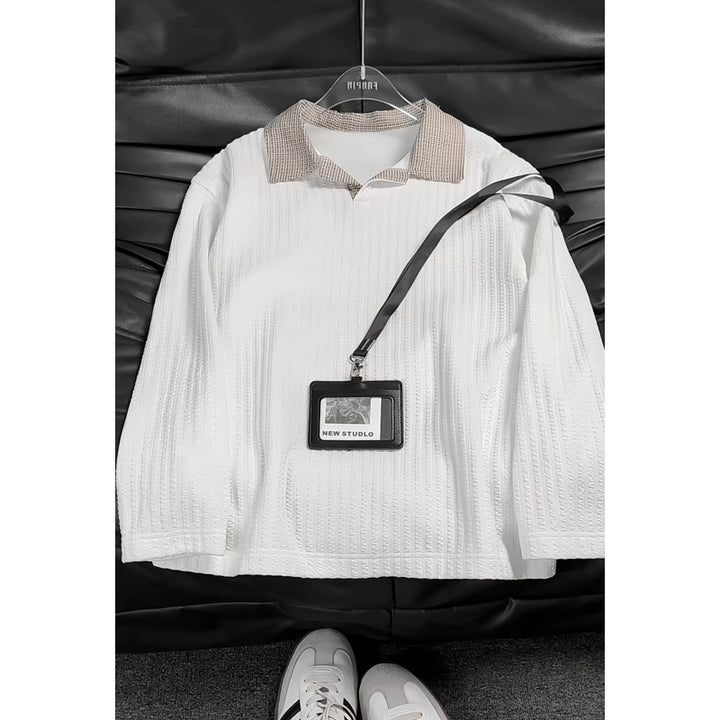 Damen Modisches Oversized Hemd mit kariertem Kragen Drune