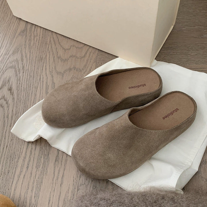 Damen Weiche Wildleder Schiebe Clogs Drune