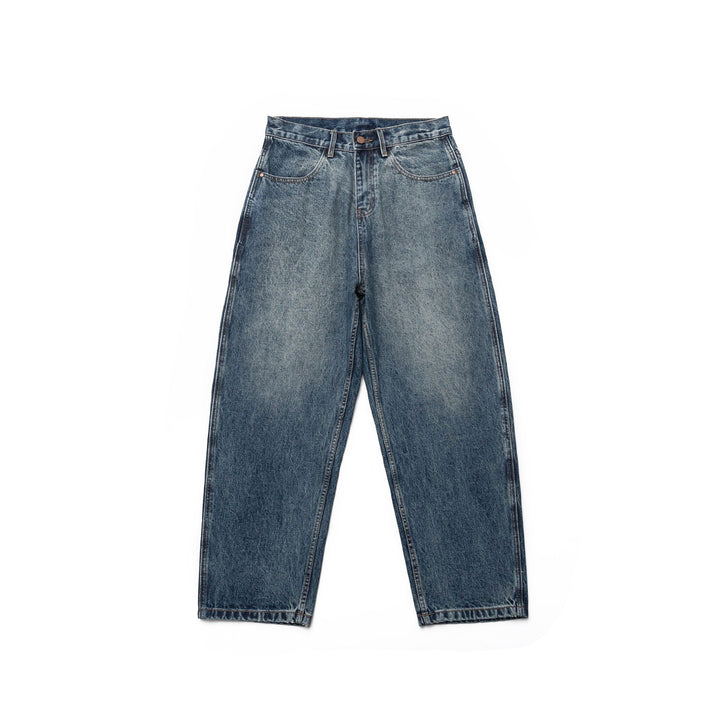 Damen Hochtaillierte Straight-Jeans im Retro-Workwear-Stil mit geradem Bein Drune