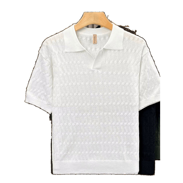 Herren Polohemd mit strukturiertem Muster Drune