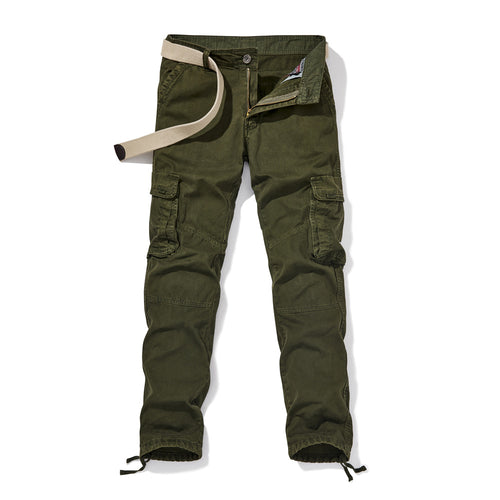Herren Slim-Fit Cargohose mit verstärkten Kniepartien, Tunnelzugsäumen und Multifachtaschen Drune