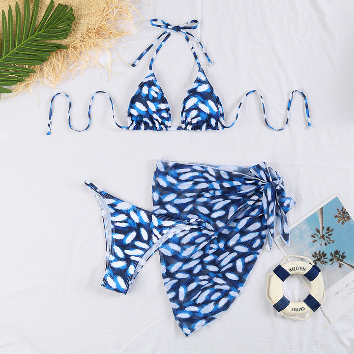 Damen Bikini-Set mit trendigem Karomuster und verspieltem Wickelrock Drune