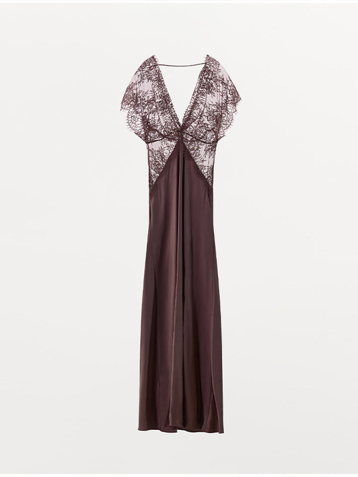 Damen Elegantes Abendkleid mit Spitzenapplikationen und schmalem Schnitt Drune