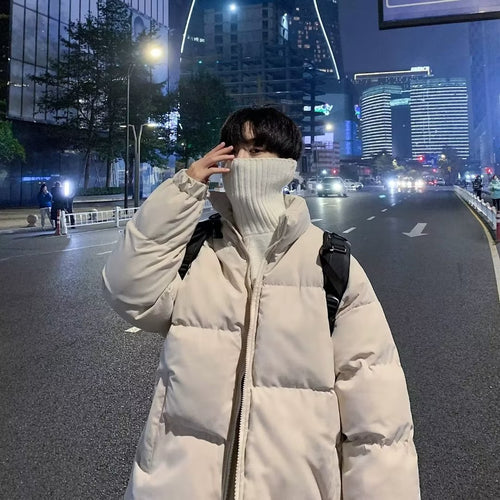 Herren gesteppte Winterjacke mit hohem Kragen und praktischen Taschen Drune