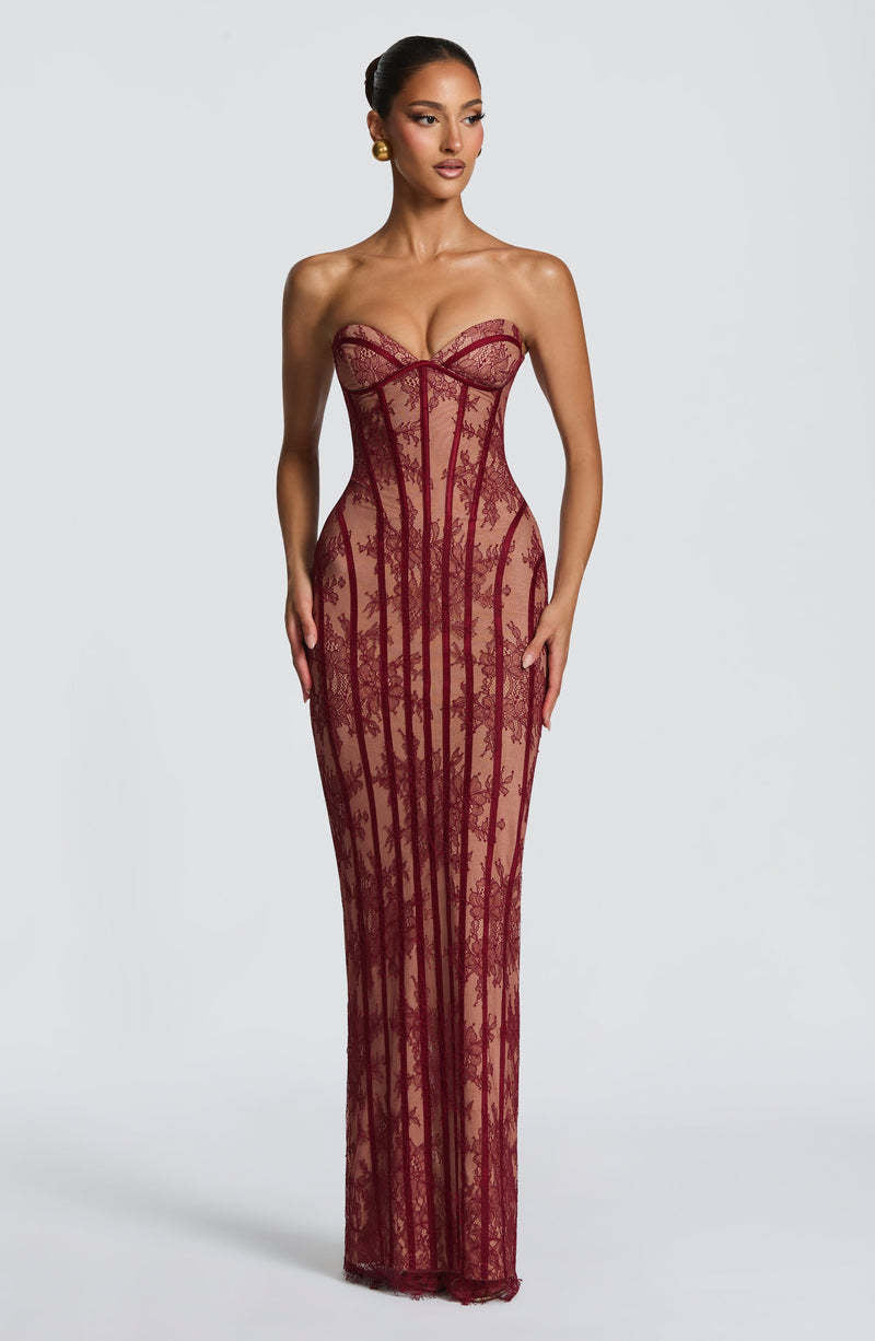 Damen Elegantes Spitzenkleid im figurbetonten Design Drune