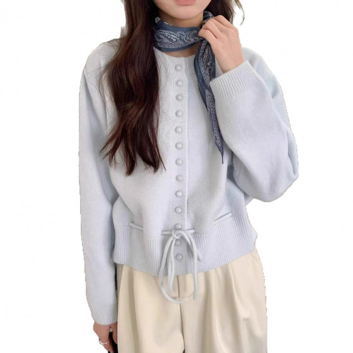 Damen lässige Strickjacke mit Knöpfen Drune
